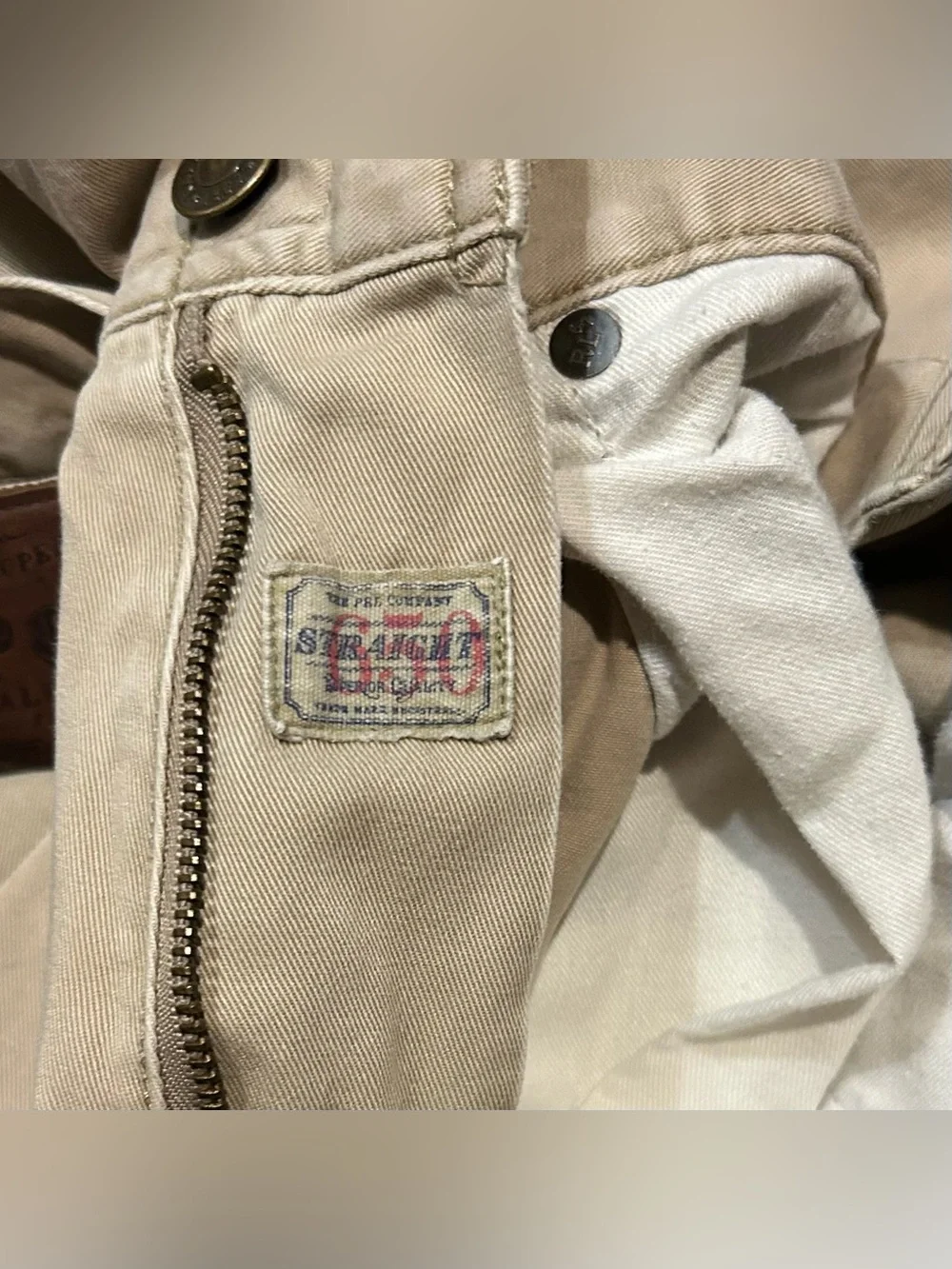 Polo Ralph Lauren 650 Straight Leg Khaki Pants Mens 34x34 Tan Cotton Chinos